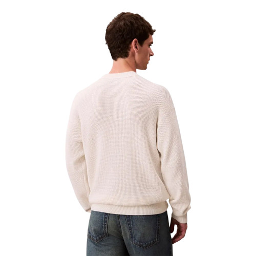 Calvin Klein Ανδρική πλεκτή μπλούζα Waffle Cotton Monogram Jumper